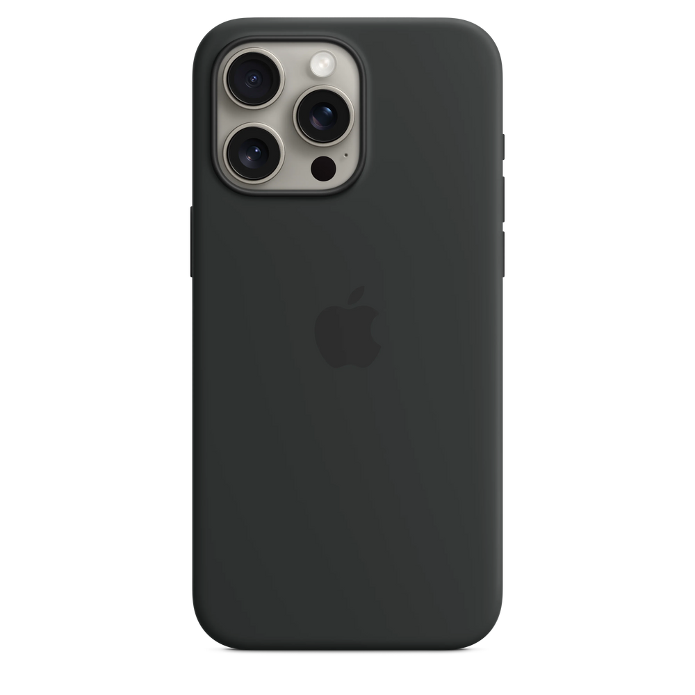 iPhone 15 Pro Max Silicone Case sa MagSafe-om - Black