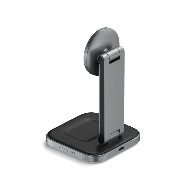 Satechi 2-in-1 Foldable Qi2 Wireless Charging Stand - Space Gray
